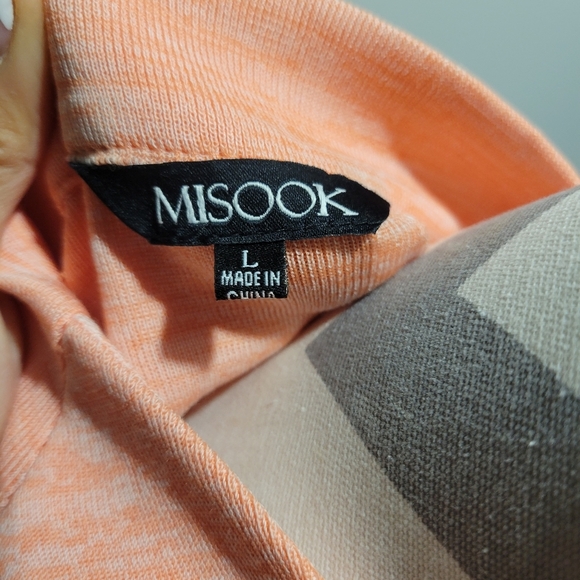 Misook Space Dye Orange & Gray Colorblock w/Floral Embroidery Cardigan S… - Picture 5 of 7